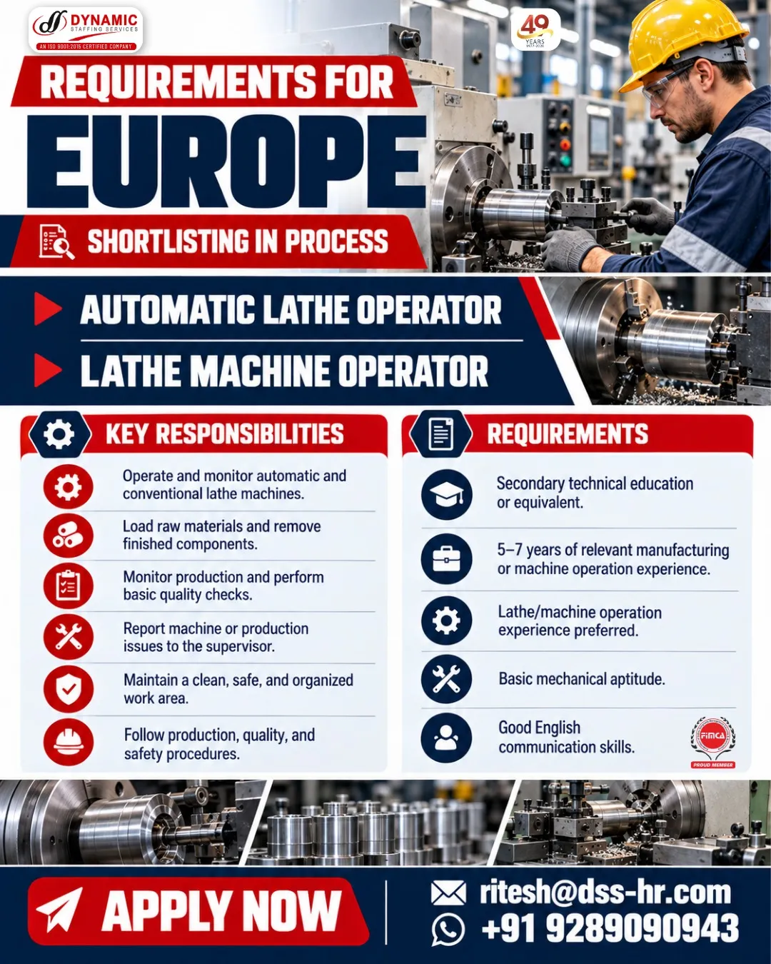 Urgent Hiring for Europe at SML Jobs — original poster