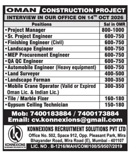 Urgent Hiring for Oman at SML Jobs — original poster