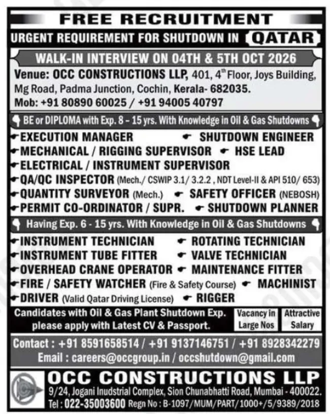 Urgent Hiring for Qatar at SML Jobs — original poster