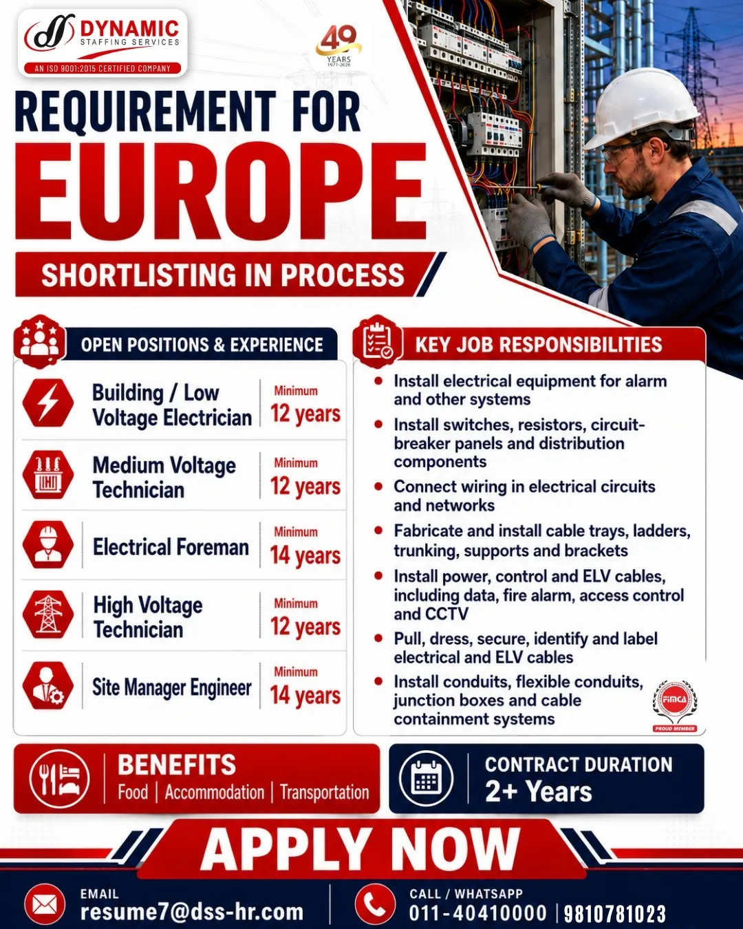 Urgent Hiring for Europe at SML Jobs — original poster