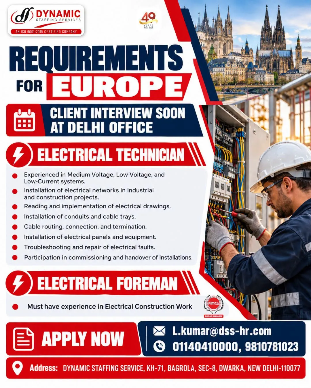 Urgent Hiring for Europe at SML Jobs — original poster