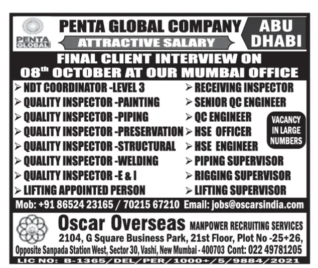 Urgent Hiring for Abu Dhabi at SML Jobs — original poster
