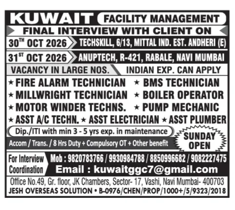 Urgent Hiring for Kuwait at SML Jobs — original poster